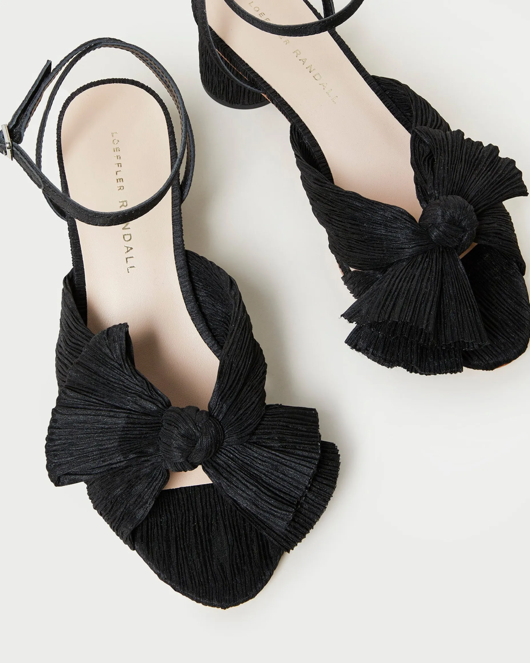 Dahlia Platinum Pleated Bow Heel