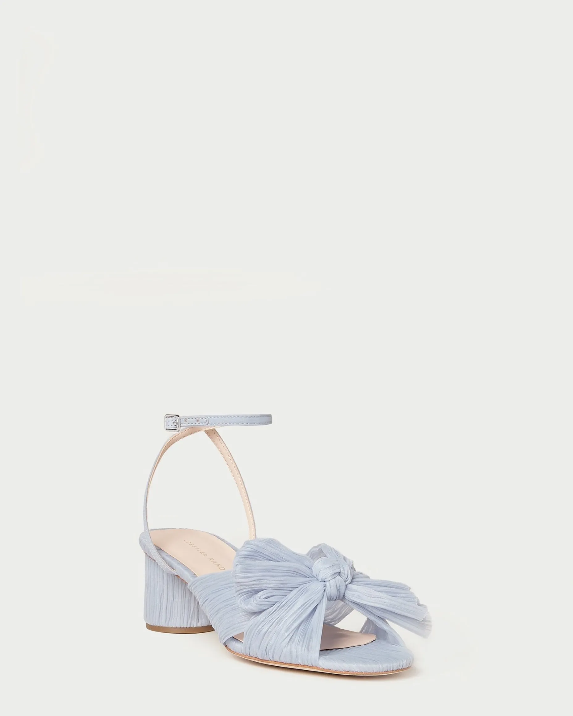 Dahlia Platinum Pleated Bow Heel