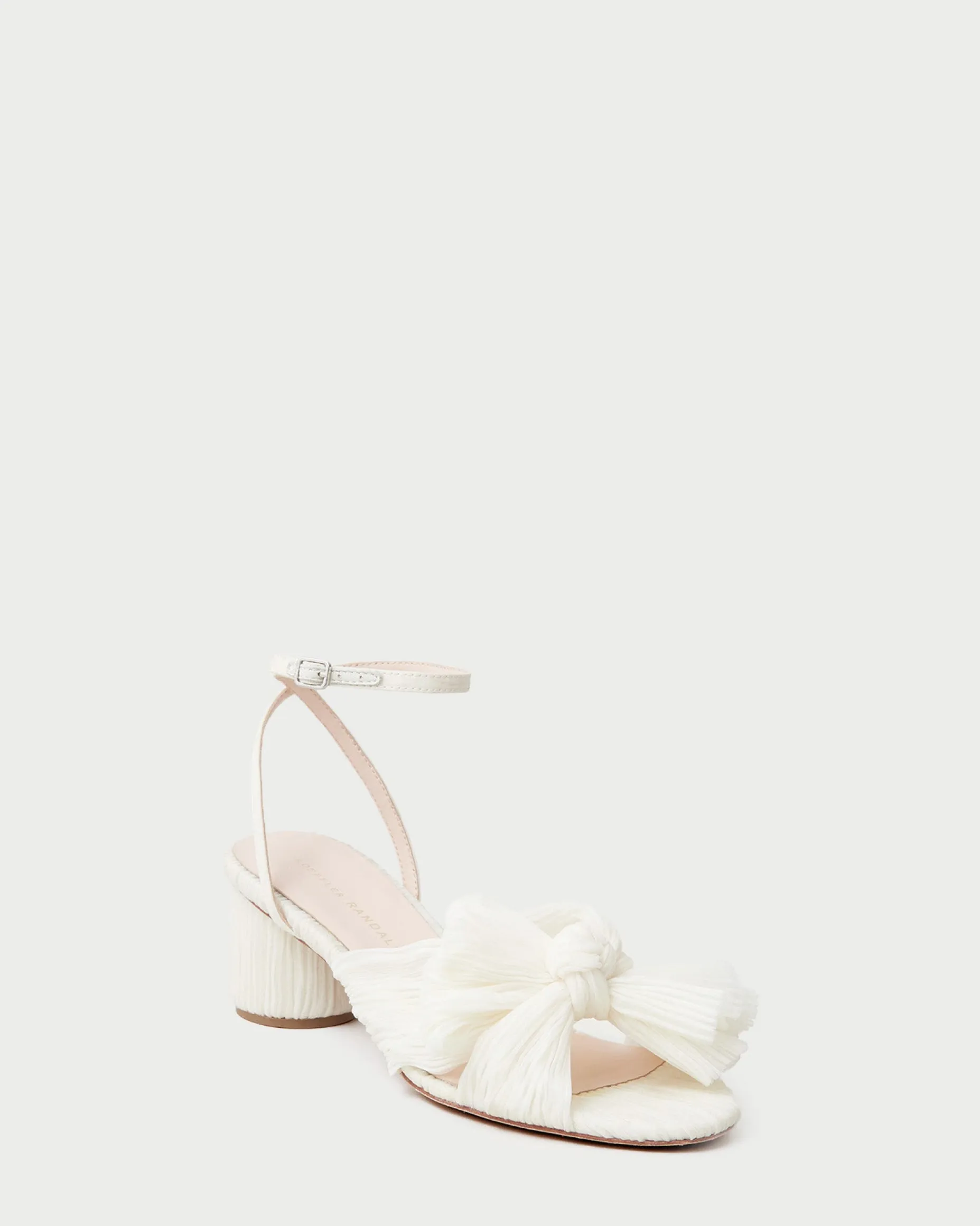 Dahlia Platinum Pleated Bow Heel