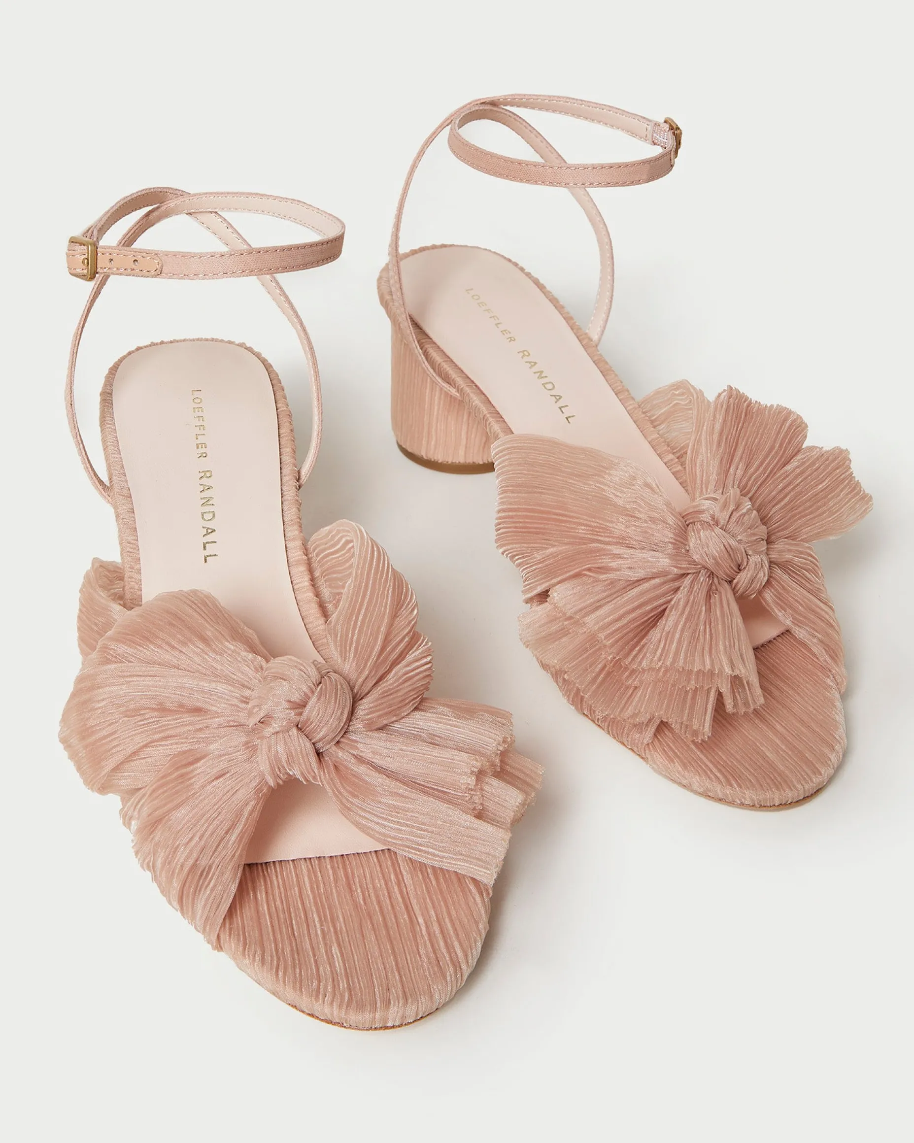 Dahlia Platinum Pleated Bow Heel
