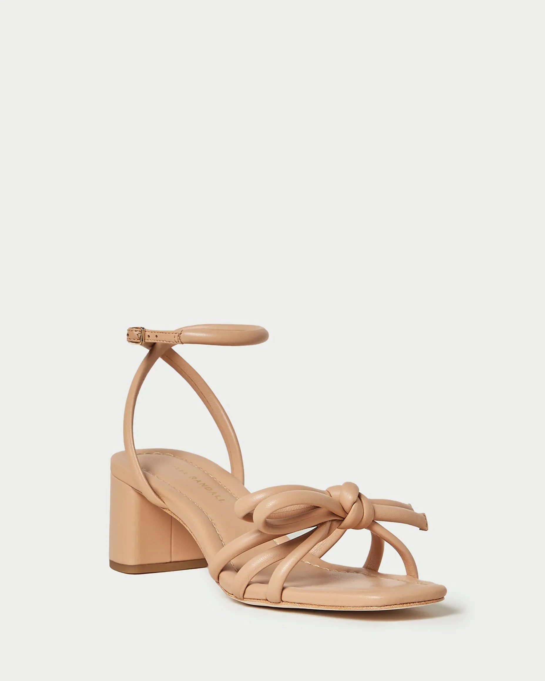 Mikel Natural Bow Mid-Heel Sandal