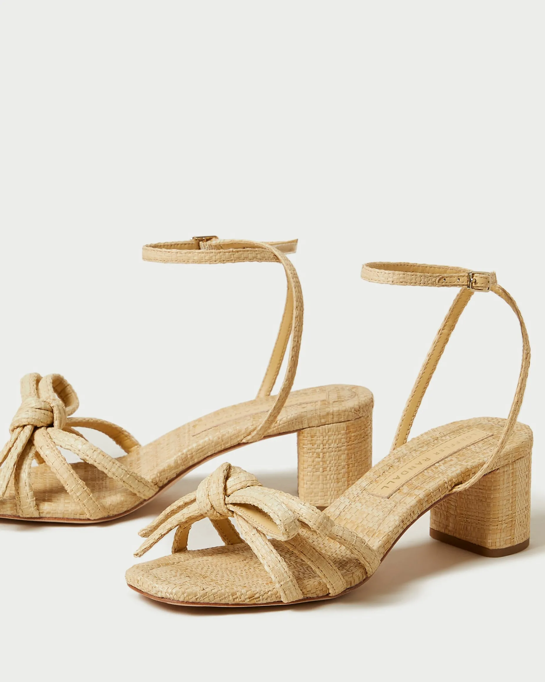 Mikel Natural Bow Mid-Heel Sandal