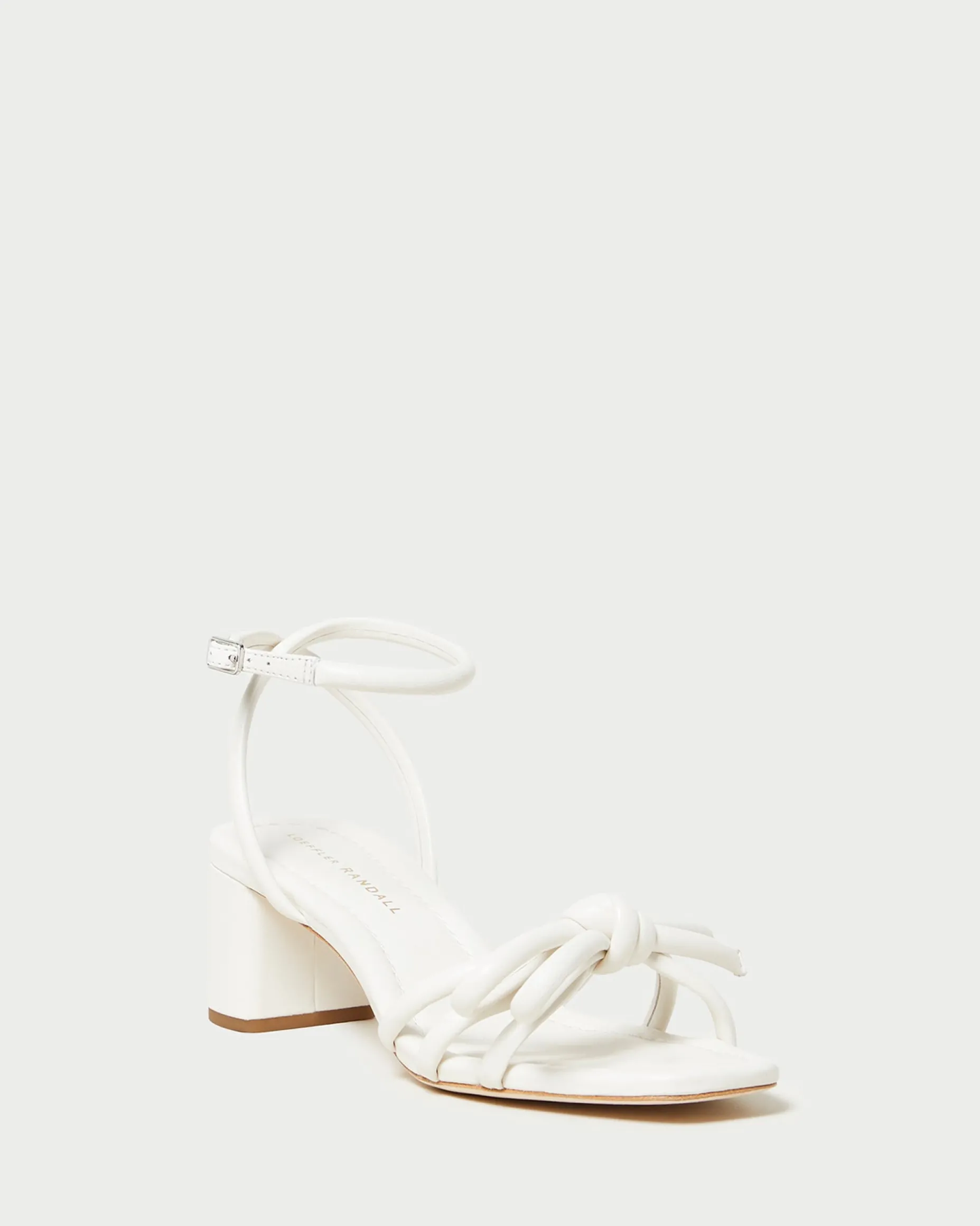 Mikel Natural Bow Mid-Heel Sandal