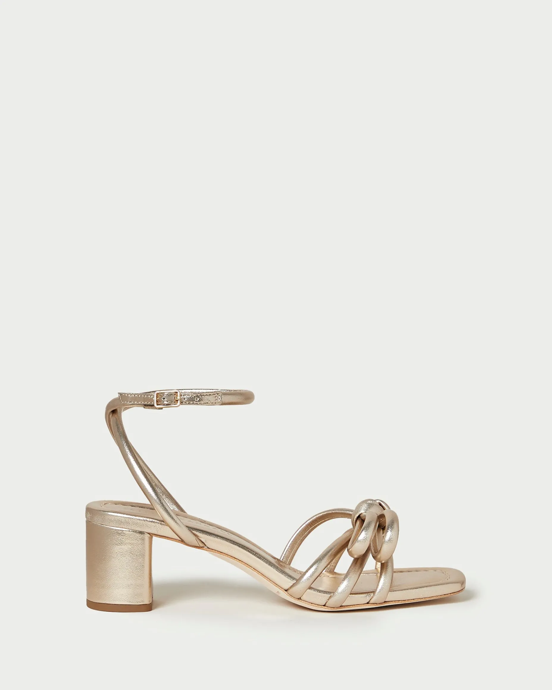 Mikel Natural Bow Mid-Heel Sandal