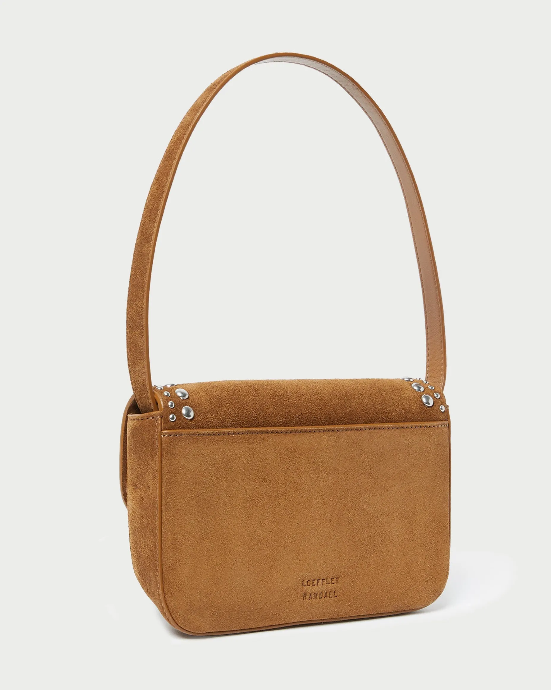 Stefania Cacao Studded Baguette Bag