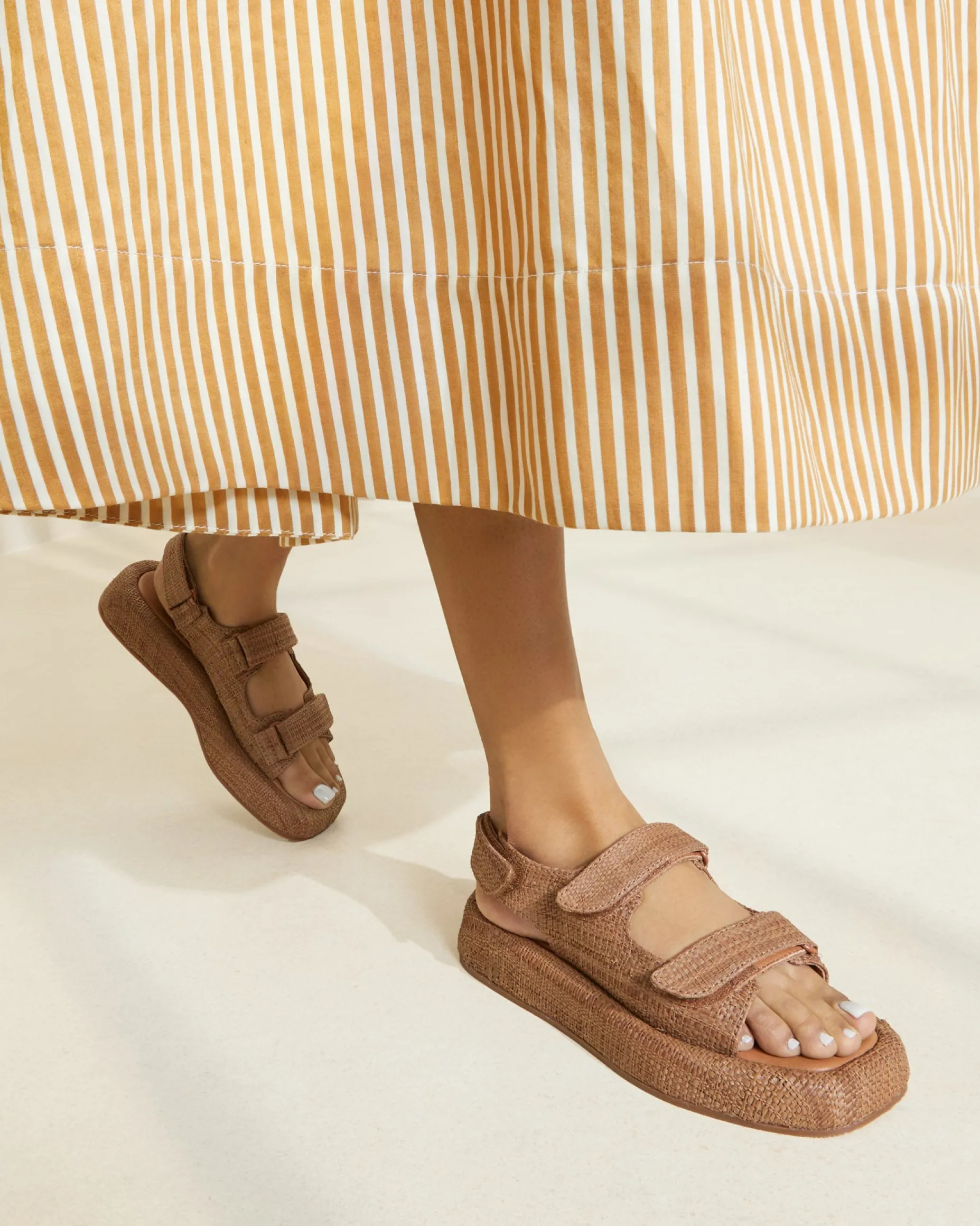 Blaise Caramel Leather Platform Sandal