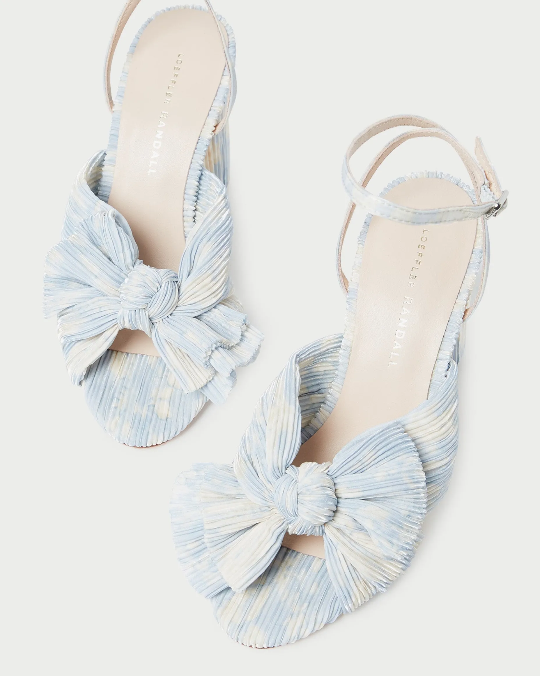 Camellia White Pleated Bow Heel