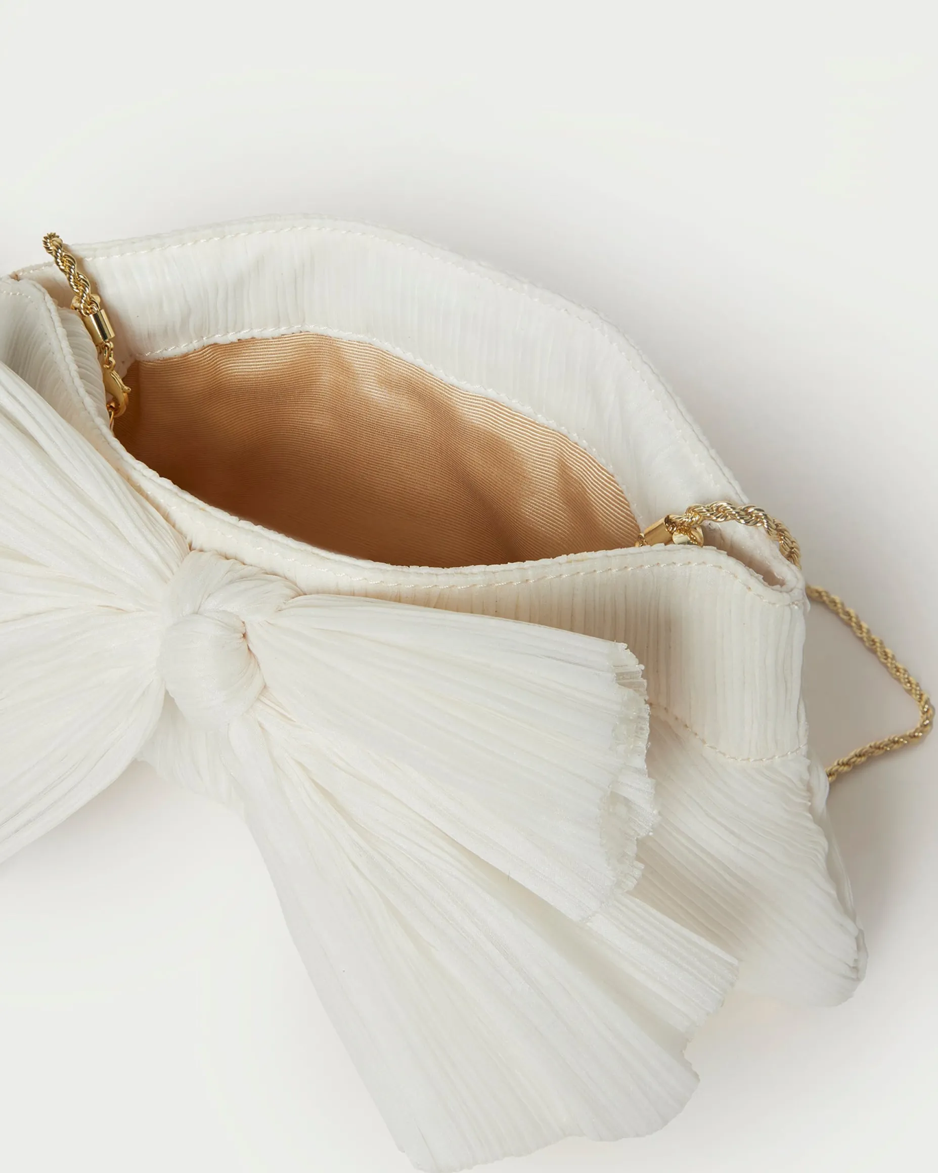 Rayne Champagne Bow Clutch