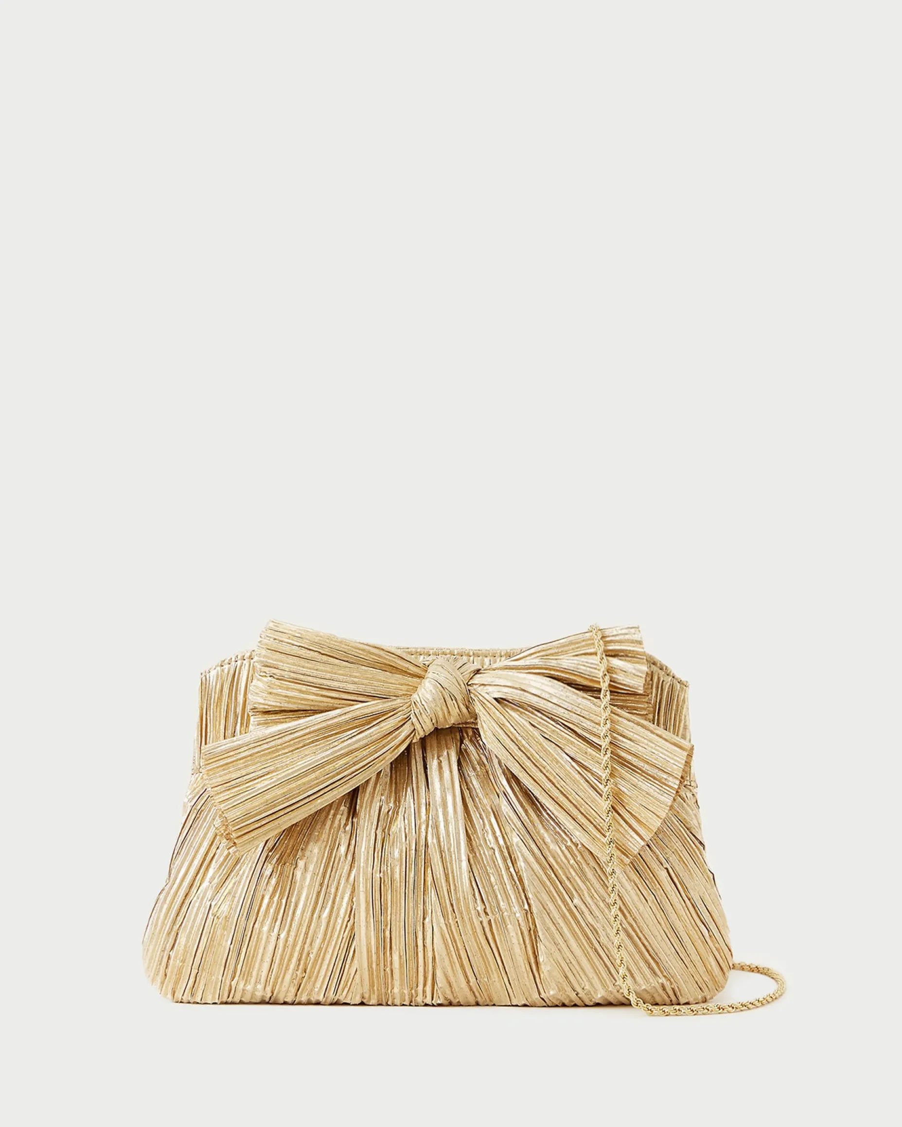 Rayne Champagne Bow Clutch