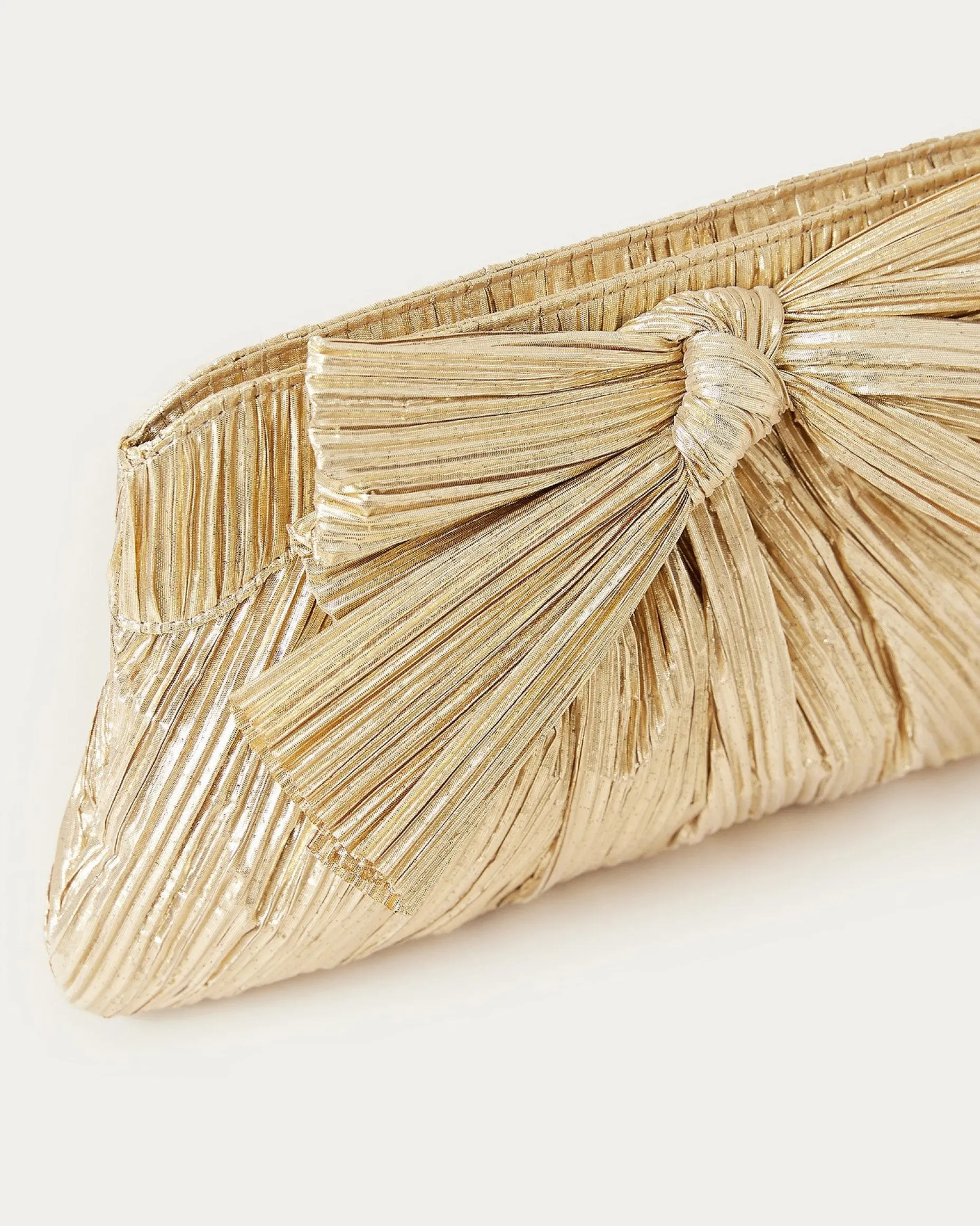 Rayne Champagne Bow Clutch