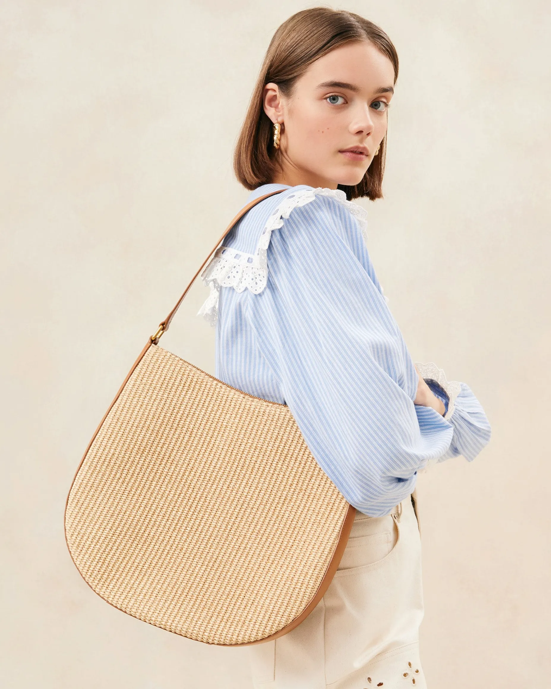 Bowen Natural Straw Hobo