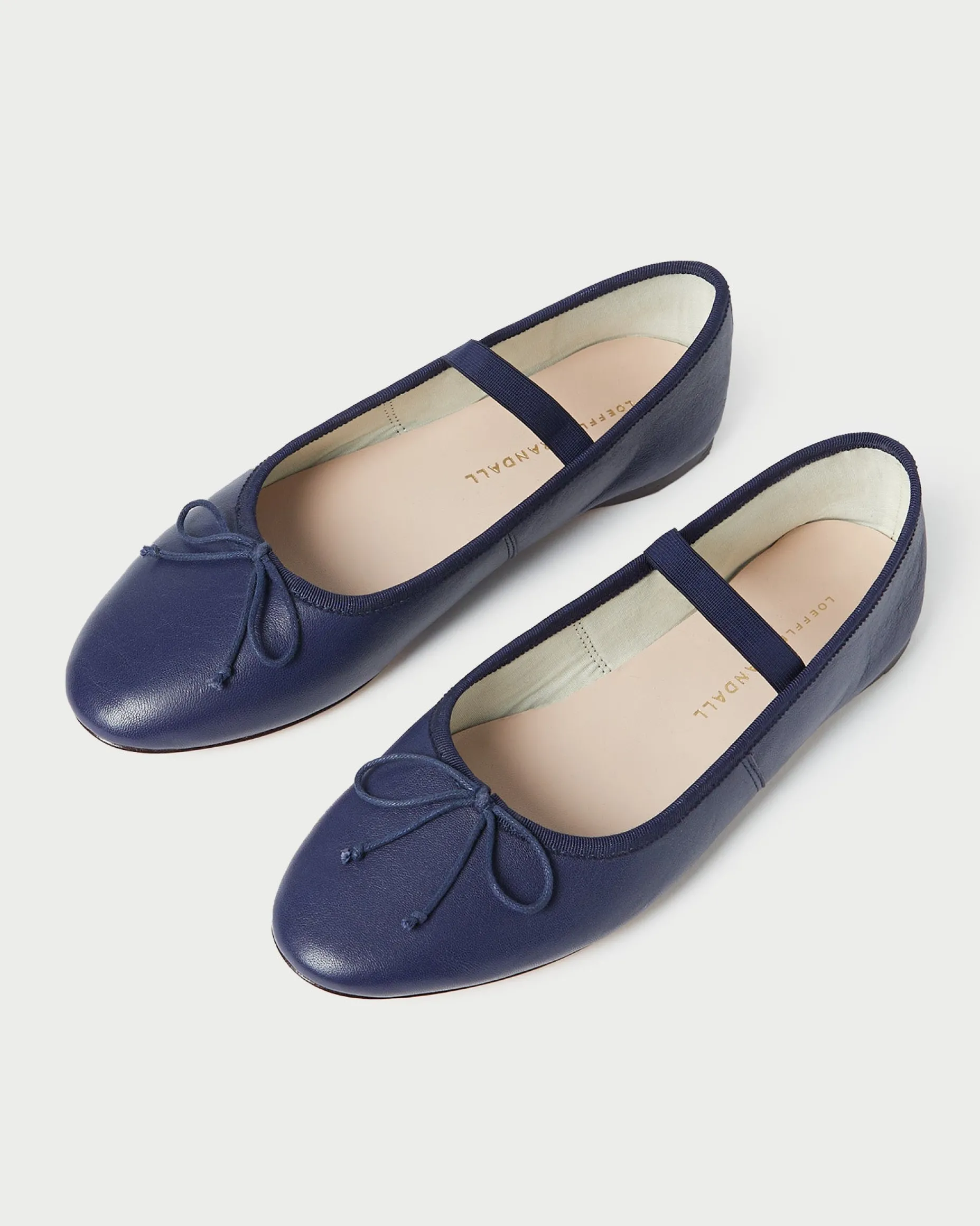 Leonie Navy Leather Ballet Flat