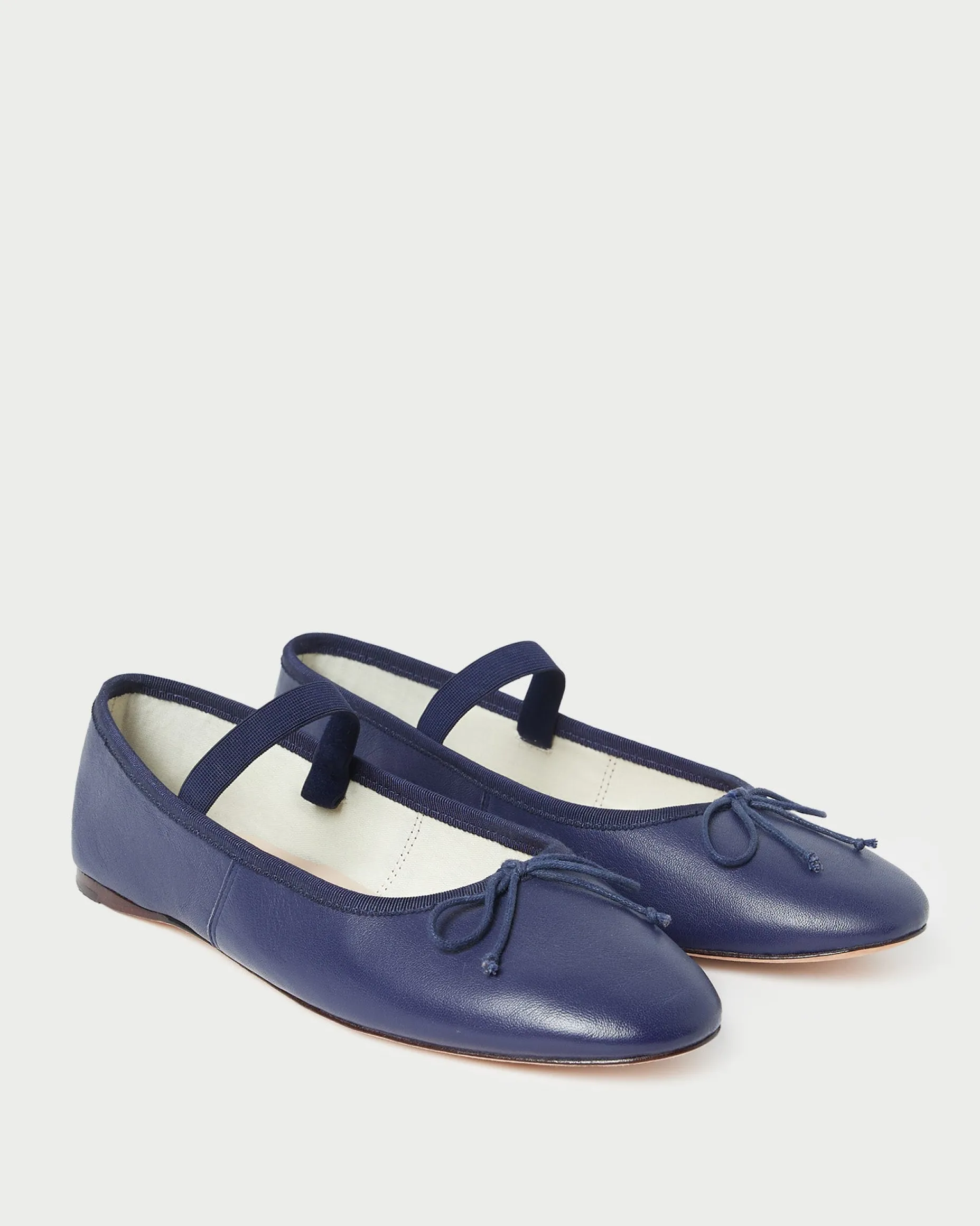 Leonie Navy Leather Ballet Flat