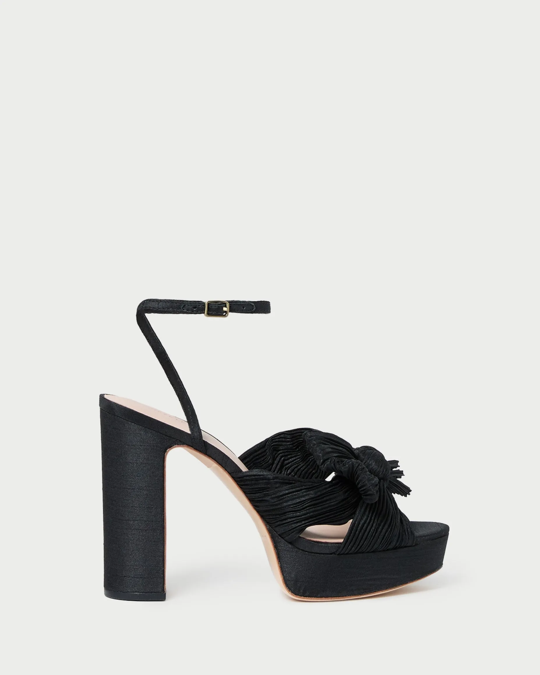 Natalia Black Platform Bow Heel