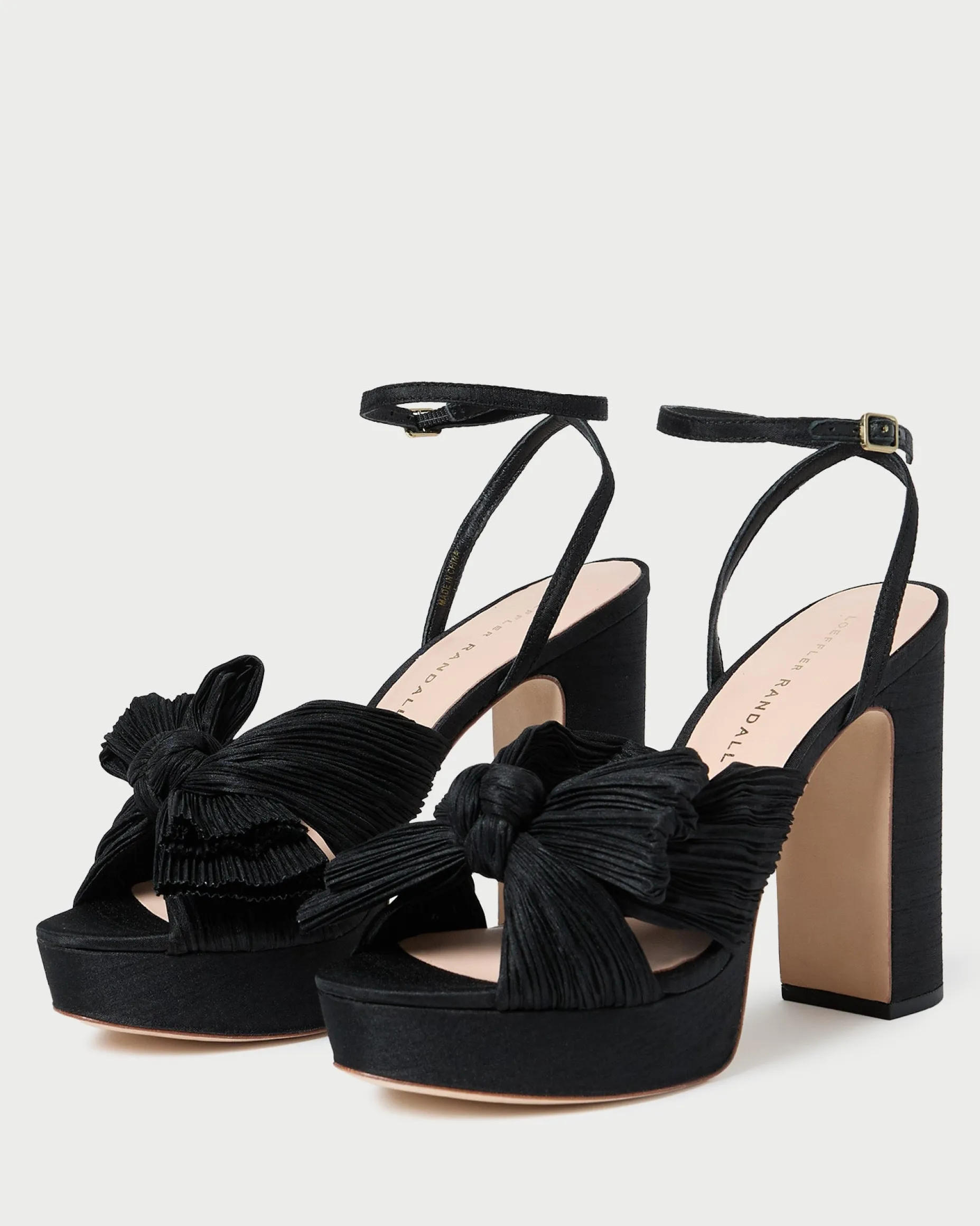 Natalia Black Platform Bow Heel