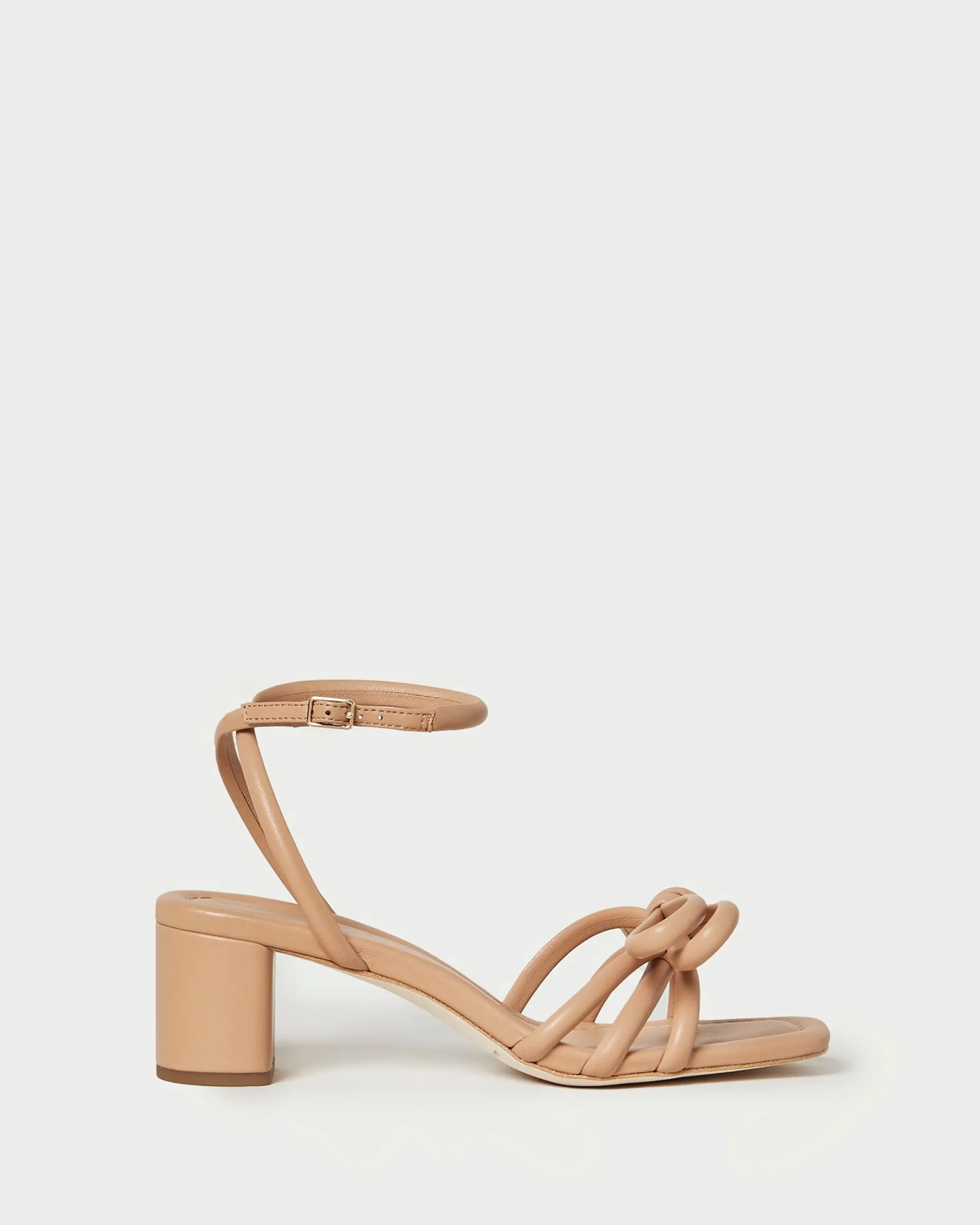 Mikel Champagne Bow Mid-Heel Sandal